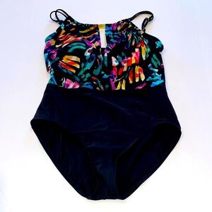 Aqua-Green XL (16-18) one-piece swimsuit. NWT